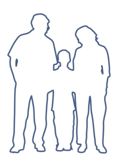 My Family Silhouette Kids Kids Coloring Pages, Free Vectors File